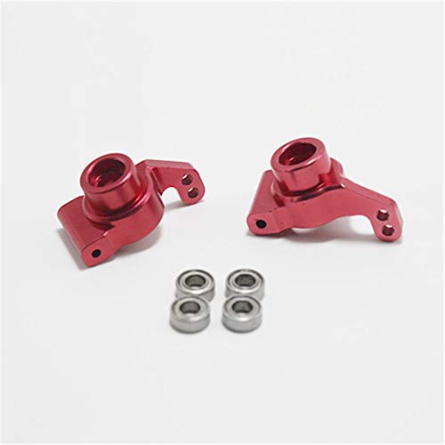 Fanuse Piezas de Actualización para Wltoys 1: 14 144001 RC Coche Metal Dirección Swing Base con Brazo C Cubo Trasero Asiento Varilla de Tracción para Servo,Rojo