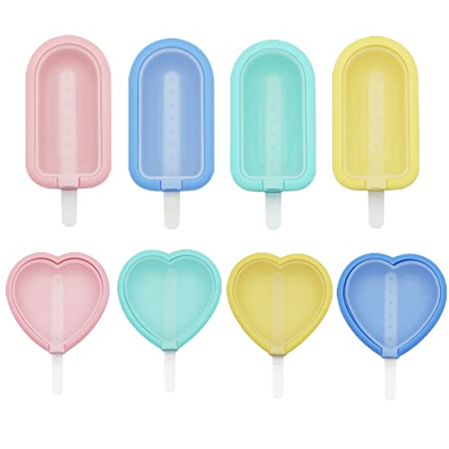 FANXIYA Moldes de Helado Silicona 8 Pack Mini Juego de Moldes para Polos para Niños, Adultos, Postre, Chocolate, Bricolaje