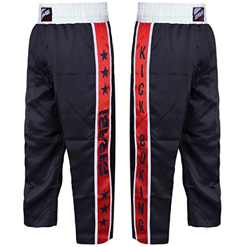 Farabi Muay Thai Trouser Kickboxing Trouser Mix Martial Arts Clothing Kick Boxing Cage UFC Muai Thai Bottom (Black, Small)