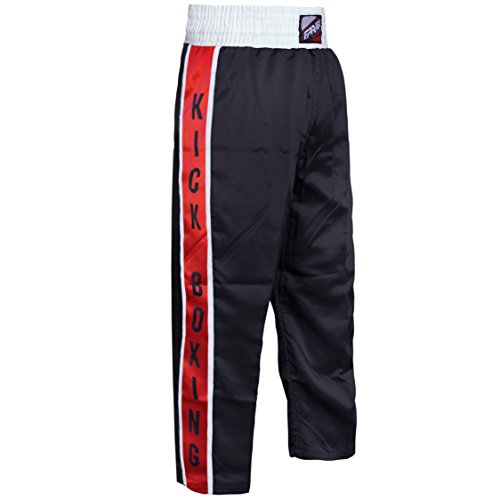 Farabi Muay Thai Trouser Kickboxing Trouser Mix Martial Arts Clothing Kick Boxing Cage UFC Muai Thai Bottom (Black, Small)