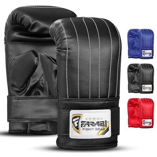 Farabi Sports Boxeo Saco de Boxeo Guantes de Boxeo Guantes de Boxeo Entrenamiento MMA (Black, S)