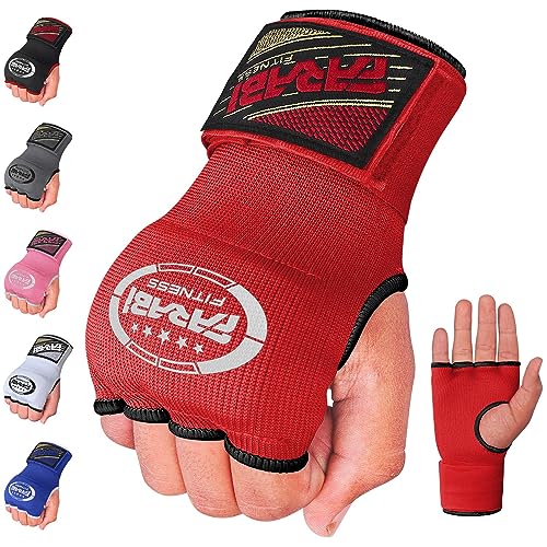 Farabi Sports Boxeo Vendas Guantes para niños y Adultos Venda Boxeo Hombres & Mujeres Vendas Boxeo Entrenamiento MMA Muay Thai Vendas de Boxeo (Adultos S/M, Red)