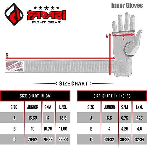 Farabi Sports Boxeo Vendas Guantes para niños y Adultos Venda Boxeo Hombres & Mujeres Vendas Boxeo Entrenamiento MMA Muay Thai Vendas de Boxeo (Adultos S/M, Black)