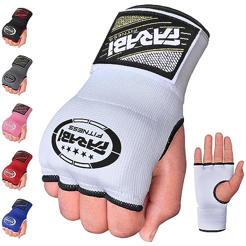 Farabi Sports Boxeo Vendas Guantes para niños y Adultos Venda Boxeo Hombres & Mujeres Vendas Boxeo Entrenamiento MMA Muay Thai Vendas de Boxeo (Niños, White)