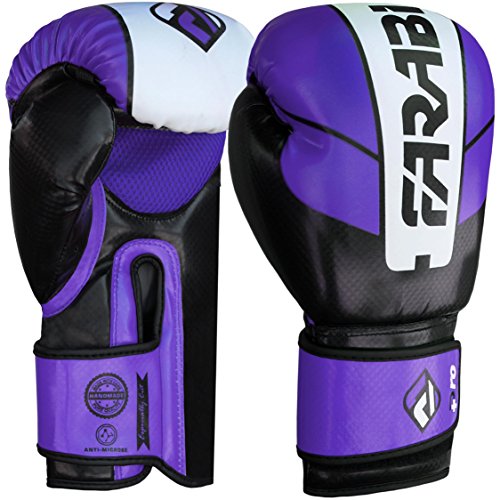 Farabi Sports Boxing Gloves Boxing Gloves for Training Punching Sparring Muay Thai Kickboxing Gloves (Purple/Black, 14-oz)