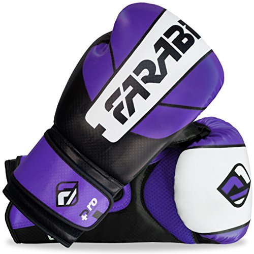 Farabi Sports Boxing Gloves Boxing Gloves for Training Punching Sparring Muay Thai Kickboxing Gloves (Purple/Black, 14-oz)