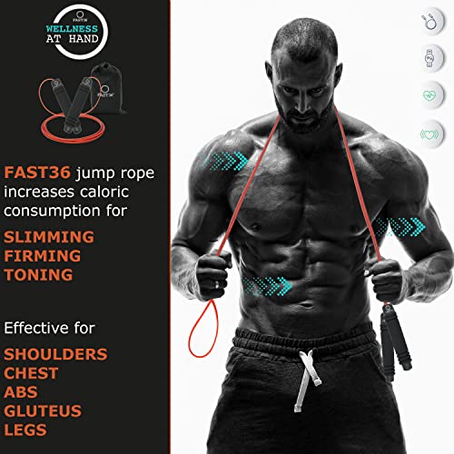 FAST36 Cuerda Saltar, Comba De Saltar Para Ejercicio De Intervalos, Crossfit, Profesional Rápido Ajustable, Asas De Espuma De Memoria, Deportes Fitness Boxeo, pérdida De Peso, Hombre Mujer (Verde)