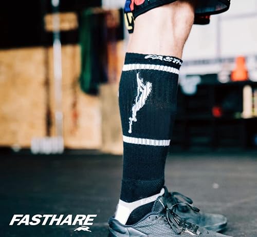 FastHare® Calcetines Reforzados, Calcetines Rope Climb, Box Jump, Escalar la Cuerda, Calcetines de Gimnasia, Protección Espinillas - Unisex