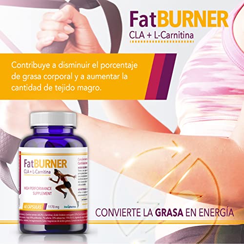 FATBURNER - CLA + L-Carnitina Premium - 60 cápsulas - Alta potencia y quemagrasas - Adelgazar rápido -1 cápsula al día