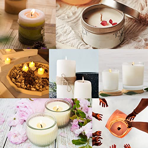 Favengo Rollo de Mecha de Algodon para Velas 61m Mechas para Velas Caseras Pabilo de Vela Cuerda de Algodon para Velas Ecológicas Velas de Soja/Aceite Velas Aromatizadas + 100 Portamechas para Velas