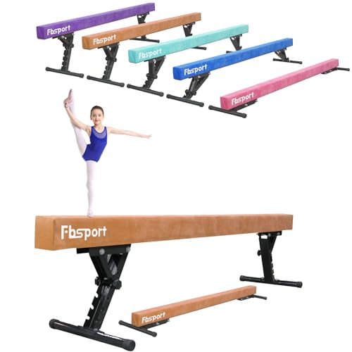 FBSPORT Barra Equilibrio Gimnasia artistica Ajustable 244cm,5 Alturas Ajustables viga de Piso Alto y bajo Alta Estabilidad Equipos de Entrenamiento de práctica de Gimnasio para niños/Adultos