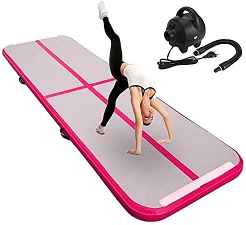 FBSPORT Colchoneta de gimnasia de 10CM de altura, Air Tumbling Track Gimnasia inflable de 3M de longitud, Colchonetas de entrenamiento Air Tumbling Mat Air Floor Yoga Mat con Bomba, para de Ejercicio