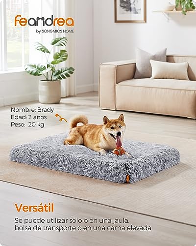 Feandre Cama para Perros, Alfombra Ortopédica para Perros, Acolchado de Espuma Ondulada, Funda Lavable Extraíble, Tamaño XL para Perros Medianos y Grandes, 110 x 73 x 10 cm, Gris Ombré PGW213G01