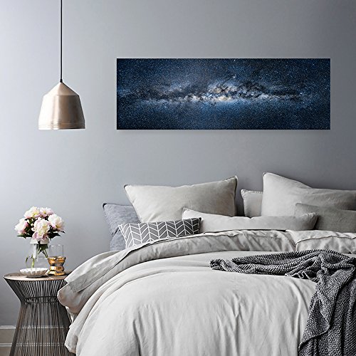 Feeby Cuadro en Lienzo Cosmos 120x40 cm 1 Pieza Modernos Impresión Artística Calidad Fotografica Imagen Decoración de Pared Salon Dormitorio Cocina Oficina Pasillo Universo Azul