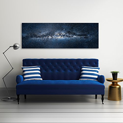 Feeby Cuadro en Lienzo Cosmos 120x40 cm 1 Pieza Modernos Impresión Artística Calidad Fotografica Imagen Decoración de Pared Salon Dormitorio Cocina Oficina Pasillo Universo Azul