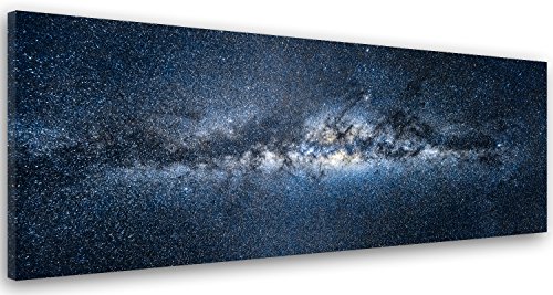 Feeby Cuadro en Lienzo Cosmos 120x40 cm 1 Pieza Modernos Impresión Artística Calidad Fotografica Imagen Decoración de Pared Salon Dormitorio Cocina Oficina Pasillo Universo Azul