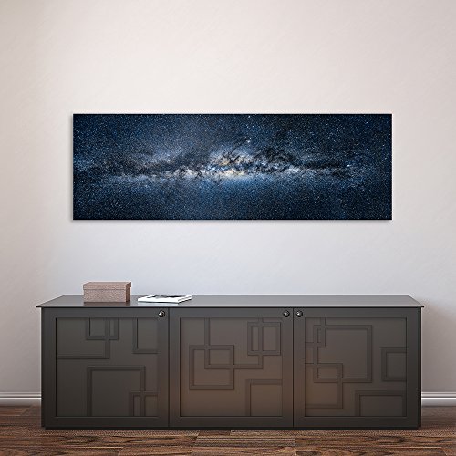 Feeby Cuadro en Lienzo Cosmos 120x40 cm 1 Pieza Modernos Impresión Artística Calidad Fotografica Imagen Decoración de Pared Salon Dormitorio Cocina Oficina Pasillo Universo Azul