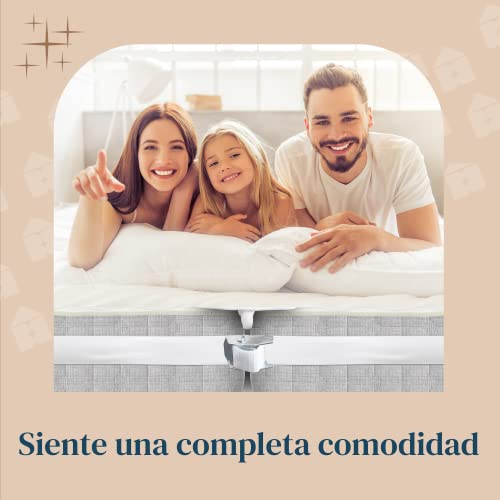 FeelAtHome Cuña de Unir Colchones - 20 cm - Puente de Cama Convertidor de Cama Individual a Cama de Matrimonio – Conector de Colchón y Correa de Sujeción para una Cómoda Cama de Invitados