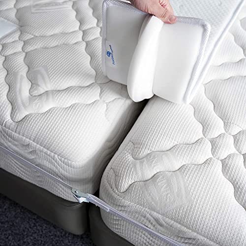 FeelAtHome Cuña de Unir Colchones - 20 cm - Puente de Cama Convertidor de Cama Individual a Cama de Matrimonio – Conector de Colchón y Correa de Sujeción para una Cómoda Cama de Invitados