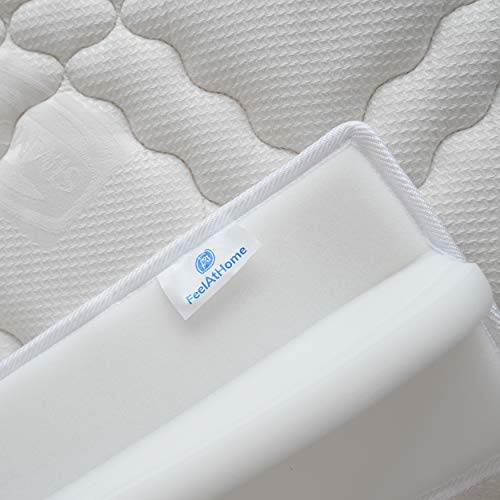 FeelAtHome Cuña de Unir Colchones - 20 cm - Puente de Cama Convertidor de Cama Individual a Cama de Matrimonio – Conector de Colchón y Correa de Sujeción para una Cómoda Cama de Invitados