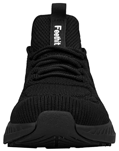 Feethit Zapatillas de Deporte Zapatillas Running Correr Jogging Caminar Bambas Gimnasio Fitness Atlético Tenis Trabajo Sneakers Ligeros Transpirables Zapatillas Hombre Negro 41 EU