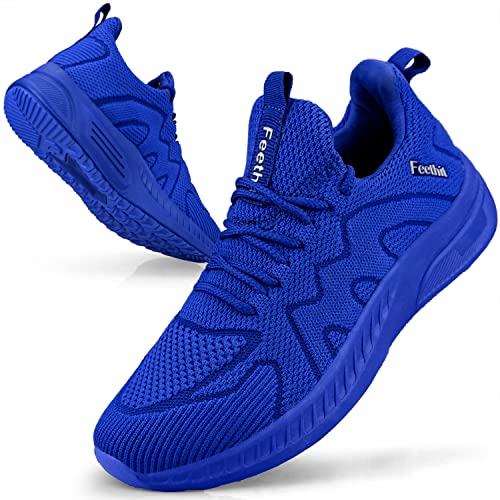 Feethit Zapatillas de Deporte Zapatillas Running Hombre Bambas Correr Jogging Caminar Gimnasio Fitness Atlético Tenis Trabajo Sneakers Ligeros Transpirables Zapatillas Deportivas Hombre Azul 43 EU