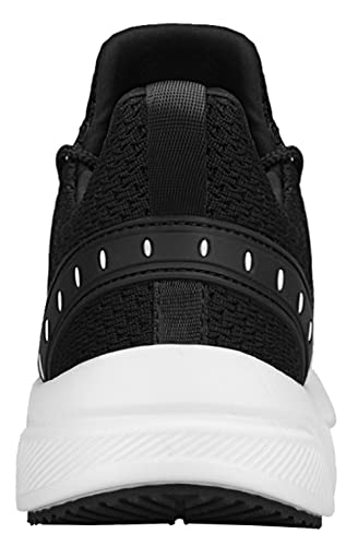 Feethit Zapatillas de Running para Hombre Transpirables Running Zapatos para Correr Gimnasio Deportives Transpirables Seguridad Atlético Trekking Blanco Negro 44