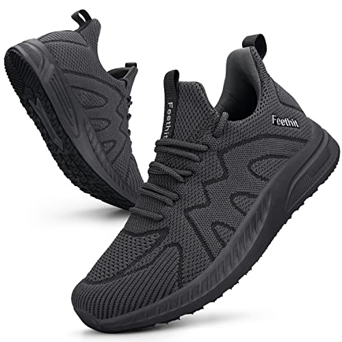 Feethit Zapatillas Deportivas de Mujer Transpirables Zapatos de Ligero Running Fitness Zapatillas de para Correr Carbono 38