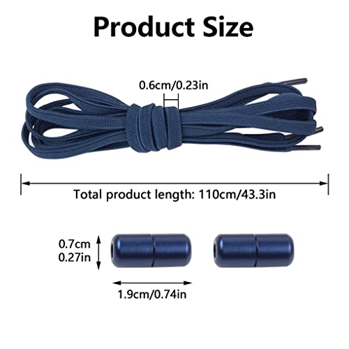 Feibmir 6 Pares de Cordones Elásticos Sin Lazo, Universales Para Niños Y Adultos, Planos Sin Cordones Para Correr Con Cerradura de Metal (Blanco, Negro, Rojo, Marino)