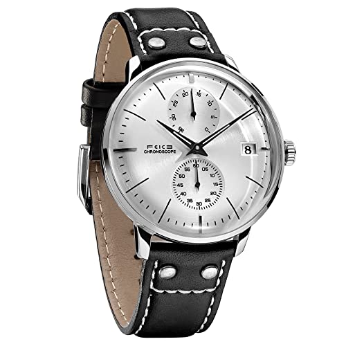 FEICE Reloj Automático para Hombres Reloj Mecánico Reloj Bauhaus con Esfera Cepillado Reloj Multifuncional con Calendario Reloj de Pulsera Impermeable Ø41mm FM212