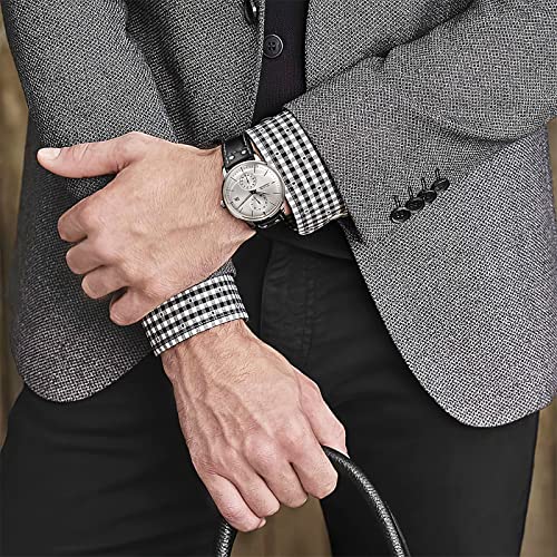 FEICE Reloj Automático para Hombres Reloj Mecánico Reloj Bauhaus con Esfera Cepillado Reloj Multifuncional con Calendario Reloj de Pulsera Impermeable Ø41mm FM212