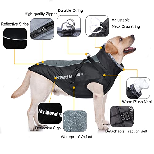 FEimaX Abrigo para Perro de Invierno Impermeable Chaqueta de Felpa Cálido Reflectante Chaleco de Algodón Suave para Cachorro Ropa para Mascotas Perros Pequeños, Medianos y Grandes