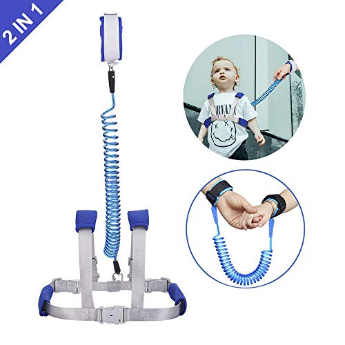 Felly Muñequera anti pérdida para niños, arneses de seguridad para niños pequeños，Cinturonesy Pulsera 2 en 1 kit de Combinación, 1.5M Correa Seguridad Ajustable