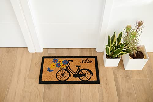 Felpudo Bicicleta de Fibra de Coco - 70x40cm - Felpudos Antideslizantes - Alfombras Originales para la Entrada a Casa, Pasillos, Puertas de Exterior - Accesorios para el Hogar -Material Resistente