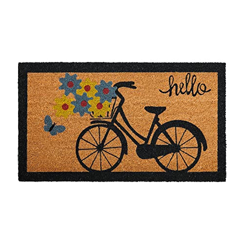 Felpudo Bicicleta de Fibra de Coco - 70x40cm - Felpudos Antideslizantes - Alfombras Originales para la Entrada a Casa, Pasillos, Puertas de Exterior - Accesorios para el Hogar -Material Resistente