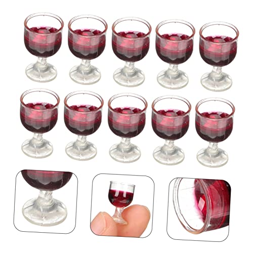 FELTECHELECTR 10 Uds Casa De Muñecas Copa De Vino Muebles De Casa De Muñecas Cocina Taza De Casa De Muñecas Copas De Jerez Copa De Vino En Miniatura Casa De Muñecas Copas De Vino Vasos Shampain