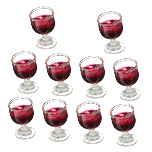 FELTECHELECTR 10 Uds Casa De Muñecas Copa De Vino Muebles De Casa De Muñecas Cocina Taza De Casa De Muñecas Copas De Jerez Copa De Vino En Miniatura Casa De Muñecas Copas De Vino Vasos Shampain