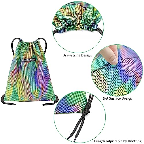 FenFang Mochilas de Cuerdas Pequeña, Bolso Mochila Deportiva Casual, Bolsas de Cuerdas Gimnasio Mujer Hombre, Saco Playa Talega Deporte Escolares con Cordón Gymsack Bolsillo Niños Niñas (Verde)