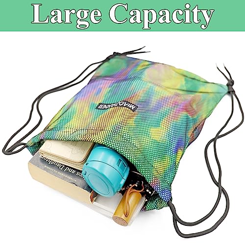 FenFang Mochilas de Cuerdas Pequeña, Bolso Mochila Deportiva Casual, Bolsas de Cuerdas Gimnasio Mujer Hombre, Saco Playa Talega Deporte Escolares con Cordón Gymsack Bolsillo Niños Niñas (Verde)