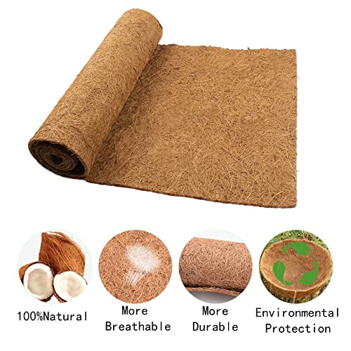 Fengaim 1*0,6m/40*24inches Forro De Cesta Colgante Coco Rollo de revestimiento de estera de fibra de coco para contenedores de patio Canales de pared Alfombra de reptiles Alfombra de jaula de lagarto