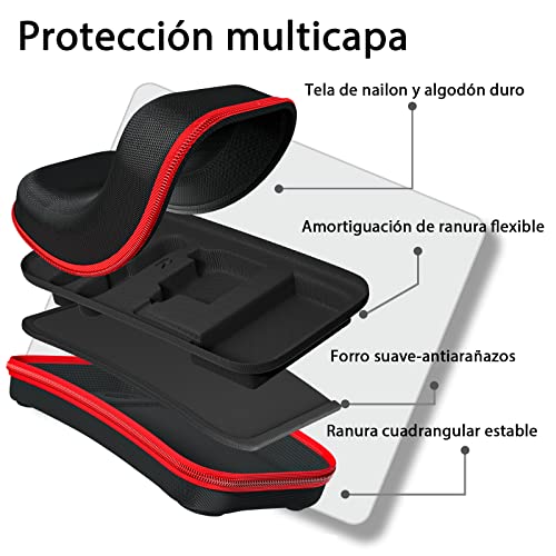 Fenolical Funda Compatible con Nintendo Switch y Switch OLED, Estuche Dura, Carcasa Rígida de Viaje para Consola, Adaptador AC, Joy-con, 20 Cartuchos de Juegos y Accesorio etc