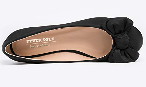 Feversole Women's Round Toe Cute Bow Trim Ballet Flats, Bailarinas de Punta Redonda Decoradas con Lazo de Mujer Bonita