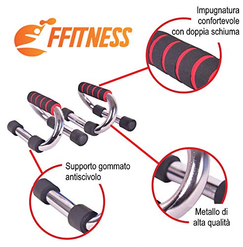 FFitness Push Up Stands, Unisex Adulto, Naranja, Talla única