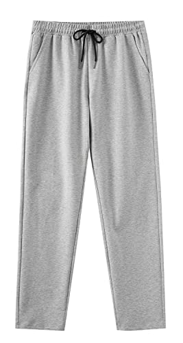 FGFD&OU Pantalones de Deporte Hombre Algodón Pantalon Largos Chándal Jogger Pantalones Deportivos Running Gimnasio Fitness Entrenamiento Yoga para Hombre Slim Fit Bolsillo (Gris Claro, M)