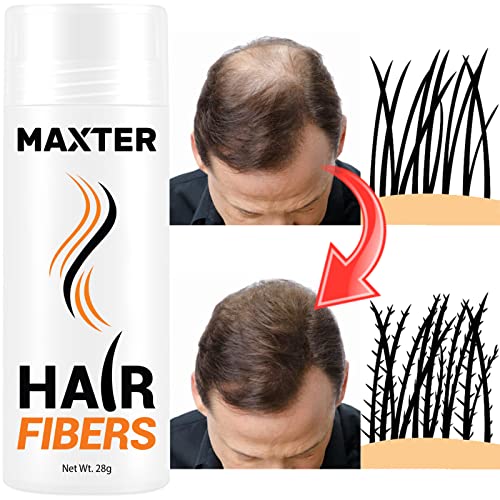 Fibras Capilares Maxter - Disimula la Falta de Pelo al Instante, Microfibras de Algodón en Polvo 100% Natural para Hombre y Mujer (Castaño Claro 28g)