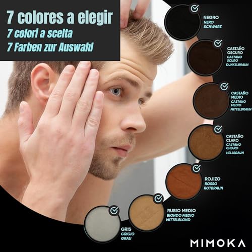 FIBRAS CAPILARES MIMOKA - Disimula la Calvicie al Instante - Microfibras Imperceptibles 100% Naturales- Para Pelo y Barba - Dosificador en Polvo Pelo Hombre y Mujer - Castaño Claro- 30 gr