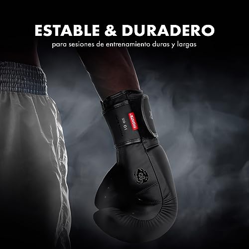 FIGHTR® Guantes de Boxeo de Piel auténtica para Hombres y Mujeres, para Boxeo, MMA, Muay Thai, Kickboxing y Artes Marciales, 10, 12, 14, 16 oz, Incluye Bolsa de Transporte