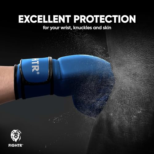 FIGHTR® Guantes de boxeo para niños con el mejor ajuste para la máxima protección, para boxeo, MMA, Muay Thai, kickboxing y artes marciales de 04 06 oz, incluye bolsa de transporte (azul, 06 oz)