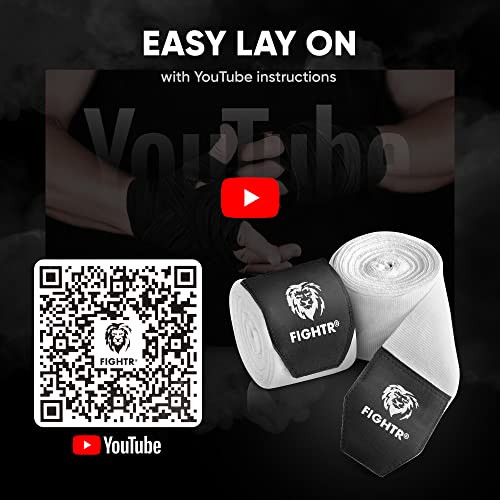 FIGHTR® Premium Vendas de Boxeo máxima Estabilidad y Seguridad | 4m Cinta de Boxeo Medio elásticos con Lazo para el Pulgar para Boxeo, MMA, Mauy Thai - Box Bandage Sport