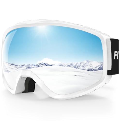 findway Gafas de Esquí, Mascara de Esqui para Ski y Snowboard Hombre Mujer Adultos Juventud Jóvenes OTG Compatible con Casco Anti Niebla Protección UV Plata Gafas de Ventisca